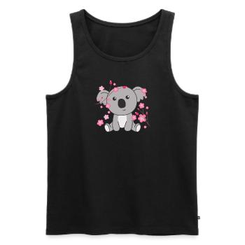 Koala Animaux mignons pour enfants Kawaii - Débardeur bio Premium Homme - noir - Devant - Michal (187cm)