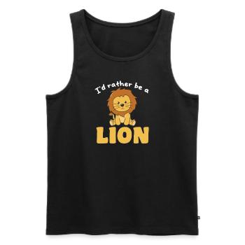 I'd rather be a lion - sweet lion - Men's Premium Organic Tank Top - black - Front - AI Model Male 178 light (178cm)