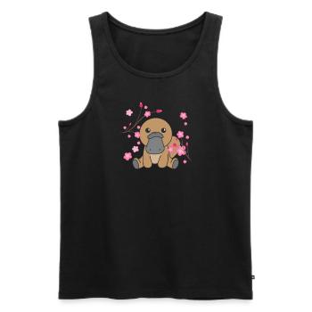Platypus cute animals for kids kawaii - Men's Premium Organic Tank Top - black - Front - AI Model Male 178 light (178cm)