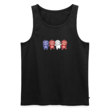 Sloth for the Fourth of July USA flag sloths - Men's Premium Organic Tank Top - black - Front - AI Model Male 178 light (178cm)