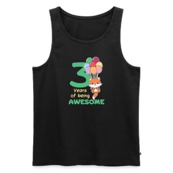 Fuchs zum 3. Geburtstag Kinder drei Jahre alt - Männer Premium Bio Tank Top - Schwarz - Vorne - AI Model Male 178 light (178cm)