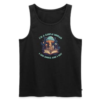 Book lover design with books for literature - Men's Premium Organic Tank Top - black - Front - Michal (187cm)