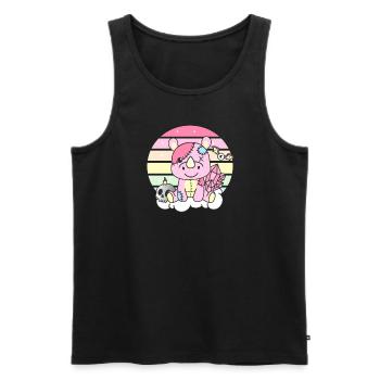 Kawaii Gothic Rhinoceros Pastel Gothic Goth - Men's Premium Organic Tank Top - black - Front - Michal (187cm)