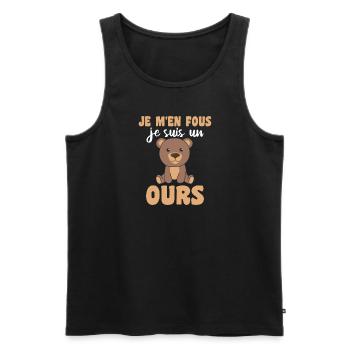 Je m'en fous je suis un ours - süßer Bär - Männer Premium Bio Tank Top - Schwarz - Vorne - AI Model Male 178 light (178cm)