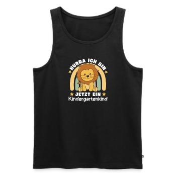 Hooray, I'm now a kindergarten kid Leo - Men's Premium Organic Tank Top - black - Front - Michal (187cm)