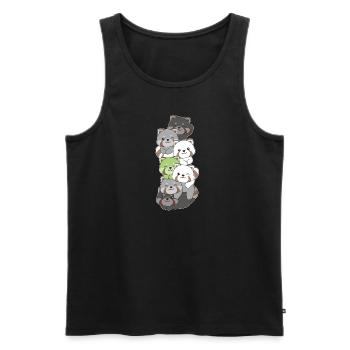 Agender Flag Pride LGBTQ Cute Red Panda Stack - Men's Premium Organic Tank Top - black - Front - AI Model Male 178 light (178cm)