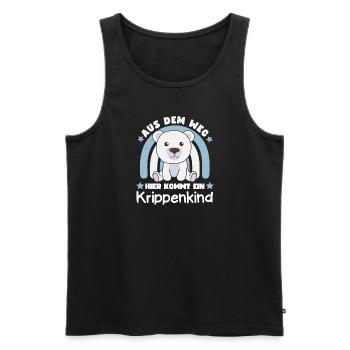 Aus Dem Weg Hier Kommt Ein Krippenkind Eisbär - Männer Premium Bio Tank Top - Schwarz - Vorne - AI Model Male 178 light (178cm)
