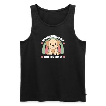 Kinderkrippe Ich Komme! Hund - Männer Premium Bio Tank Top - Schwarz - Vorne - AI Model Male 178 light (178cm)