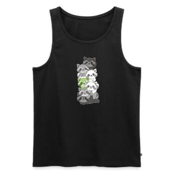 Agender Flag Pride LGBTQ Cute Raccoon Stack - Men's Premium Organic Tank Top - black - Front - AI Model Male 178 light (178cm)