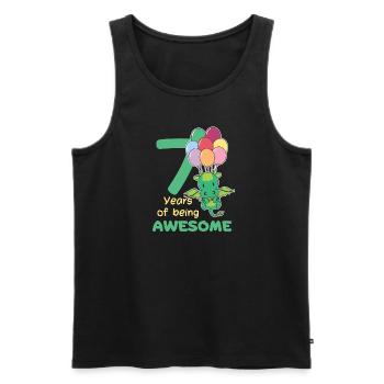 Drache zum 7. Geburtstag Kinder sieben Jahre alt - Männer Premium Bio Tank Top - Schwarz - Vorne - Michal (187cm)