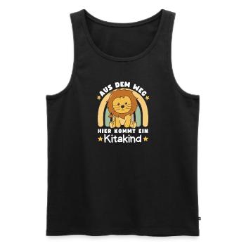 Aus Dem Weg Hier Kommt Ein Kitakind Löwe - Männer Premium Bio Tank Top - Schwarz - Vorne - Michal (187cm)
