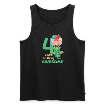 Drache zum 4. Geburtstag Kinder vier Jahre alt - Männer Premium Bio Tank Top - Schwarz - Vorne - Michal (187cm)