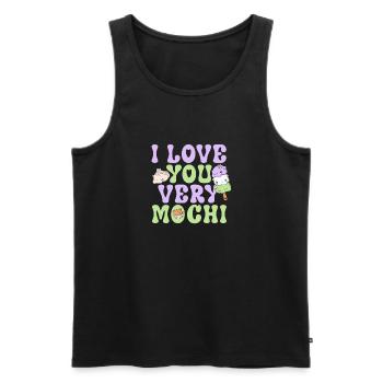 I love you very mochi - Kawaii mochi eis - Männer Premium Bio Tank Top - Schwarz - Vorne - AI Model Male 178 light (178cm)