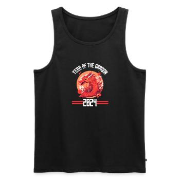 Year Of The Dragon 2024 Chinese New Year - Men's Premium Organic Tank Top - black - Front - Michal (187cm)