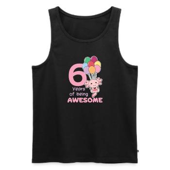 Axolotl for 6th birthday children six years old - Men's Premium Organic Tank Top - black - Front - Michal (187cm)