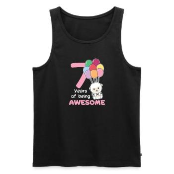 Sheep for 7th birthday children seven years old - Men's Premium Organic Tank Top - black - Front - Michal (187cm)