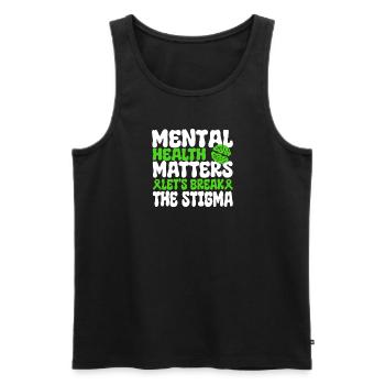 La santé mentale est importante, brisons la stigmatisation - Débardeur bio Premium Homme - noir - Devant - Michal (187cm)