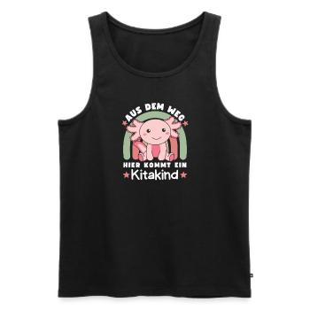 Aus dem Weg Hier Kommt Ein Kitakind Axolotl - Männer Premium Bio Tank Top - Schwarz - Vorne - Michal (187cm)