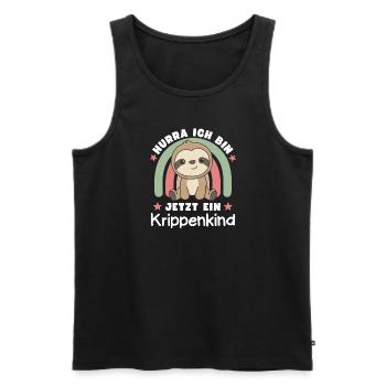 Hurra Ich Bin Jetzt Ein Krippenkind - Männer Premium Bio Tank Top - Schwarz - Vorne - AI Model Male 178 light (178cm)