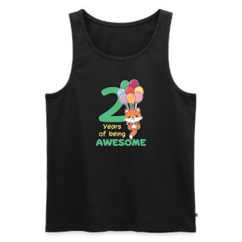 Fuchs zum 2. Geburtstag Kinder zwei Jahre alt - Männer Premium Bio Tank Top - Schwarz - Vorne - AI Model Male 178 light (178cm)