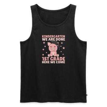 Kids Kindergarten graduate Schwein 1st grade - Männer Premium Bio Tank Top - Schwarz - Vorne - Michal (187cm)