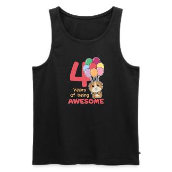 Cochons d’Inde pour les enfants de 4ème anniversaire quatre - Débardeur bio Premium Homme - noir - Devant - Michal (187cm)