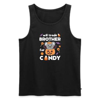 Mouse Halloween swap brother for sweets - Men's Premium Organic Tank Top - black - Front - Michal (187cm)
