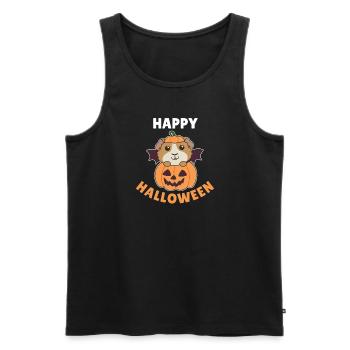 Guinea Pig Happy Halloween Pumpkin Bat - Men's Premium Organic Tank Top - black - Front - Michal (187cm)