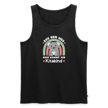 Aus Dem Weg Hier Kommt Ein Kitakind Maus - Männer Premium Bio Tank Top - Schwarz - Vorne - AI Model Male 178 light (178cm)