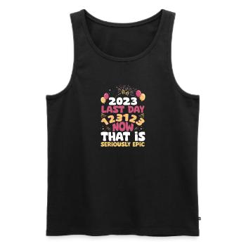 the last day of 2023 is 123123 - Männer Premium Bio Tank Top - Schwarz - Vorne - Michal (187cm)