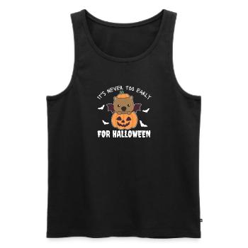 Wombat n’est jamais trop tôt pour la citrouille d’Halloween - Débardeur bio Premium Homme - noir - Devant - Michal (187cm)