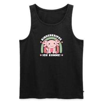 Hier Kommt Ein Krippenkind Axolotl - Männer Premium Bio Tank Top - Schwarz - Vorne - AI Model Male 178 light (178cm)