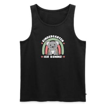 Kindergarten Ich Komme! Maus - Männer Premium Bio Tank Top - Schwarz - Vorne - AI Model Male 178 light (178cm)