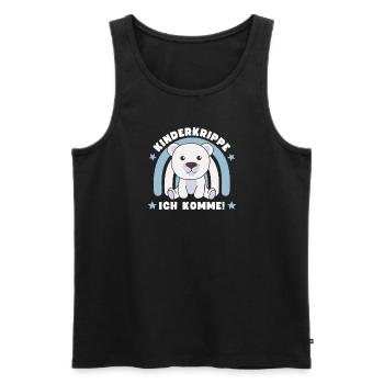 Kinderkrippe Ich Komme! Eisbär - Männer Premium Bio Tank Top - Schwarz - Vorne - AI Model Male 178 light (178cm)