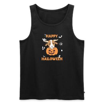 Chèvre à la citrouille chèvres mignonnes Joyeux Halloween - Débardeur bio Premium Homme - noir - Devant - Michal (187cm)