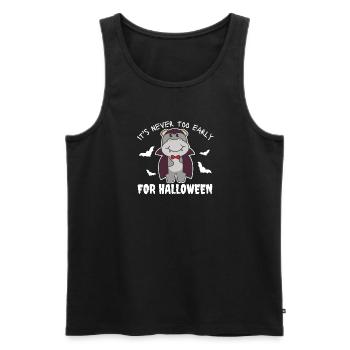Hippo es ist nie zu früh für Halloween Vampir - Männer Premium Bio Tank Top - Schwarz - Vorne - Michal (187cm)