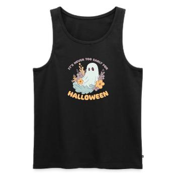 It's never too early for Halloween groovy ghost - Men's Premium Organic Tank Top - black - Front - AI Model Male 178 light (178cm)