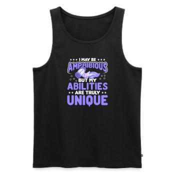 Axolotl Amphibians Salamanders cute axolotl - Men's Premium Organic Tank Top - black - Front - Michal (187cm)