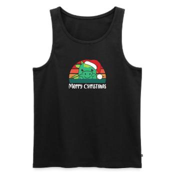 merry Christmas Retro Drache Weihnacht - Männer Premium Bio Tank Top - Schwarz - Vorne - AI Model Male 178 light (178cm)