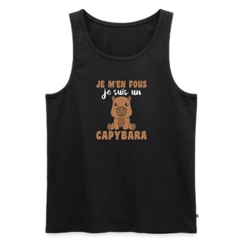 Je m'en fous je suis un capybara - süßes Capybara - Männer Premium Bio Tank Top - Schwarz - Vorne - Michal (187cm)