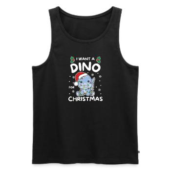 Je veux un dinosaure pour Noël dinos mignons - Débardeur bio Premium Homme - noir - Devant - AI Model Male 178 light (178cm)