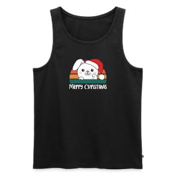 merry Christmas Retro Hase Weihnacht - Männer Premium Bio Tank Top - Schwarz - Vorne - Michal (187cm)