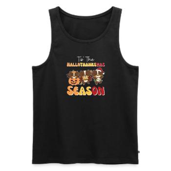 Tis' the Hallothanksmas Saison Berger australien - Débardeur bio Premium Homme - noir - Devant - AI Model Male 178 light (178cm)