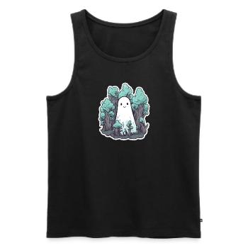 Halloween groovy Geist Hippie Wald Vintage - Männer Premium Bio Tank Top - Schwarz - Vorne - Michal (187cm)
