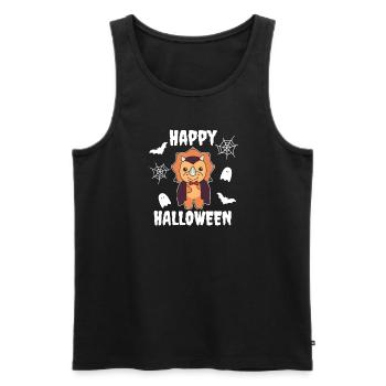 Triceratops Happy Halloween Cute Vampire Costume - Men's Premium Organic Tank Top - black - Front - Michal (187cm)