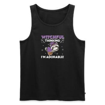 Raccoon Halloween Witch Witches I'm Adorable - Men's Premium Organic Tank Top - black - Front - Michal (187cm)