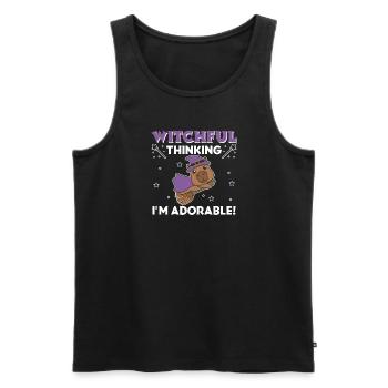 Capybara Halloween Witch Witches I'm Adorable - Men's Premium Organic Tank Top - black - Front - AI Model Male 178 light (178cm)