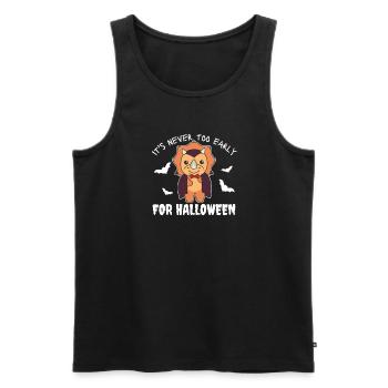 Triceratops il n’est jamais trop tôt pour Halloween - Débardeur bio Premium Homme - noir - Devant - Michal (187cm)