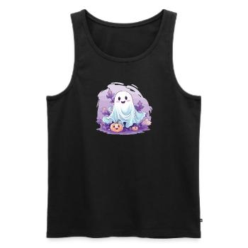 Halloween groovy Geist Hippie Kürbis Vintage - Männer Premium Bio Tank Top - Schwarz - Vorne - Michal (187cm)