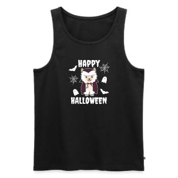 Alpaca Happy Halloween Cute Vampire Costume - Men's Premium Organic Tank Top - black - Front - AI Model Male 178 light (178cm)